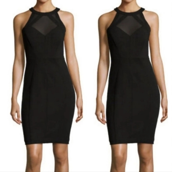 Ted Baker London Black Mesh Bodycon Dress Size 2 - Picture 3 of 12